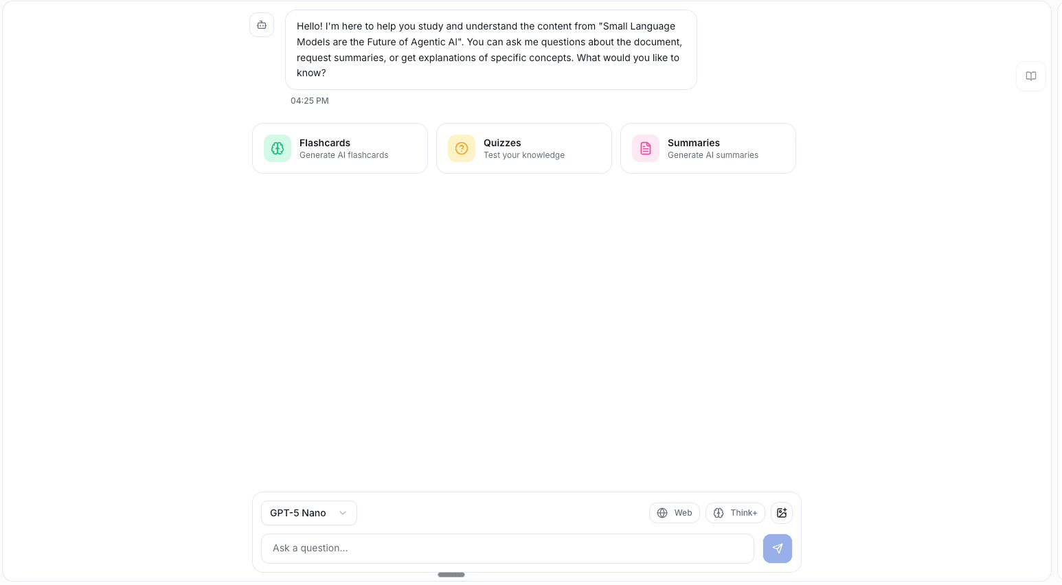 NoteTube AI chat with RAG-powered document answers