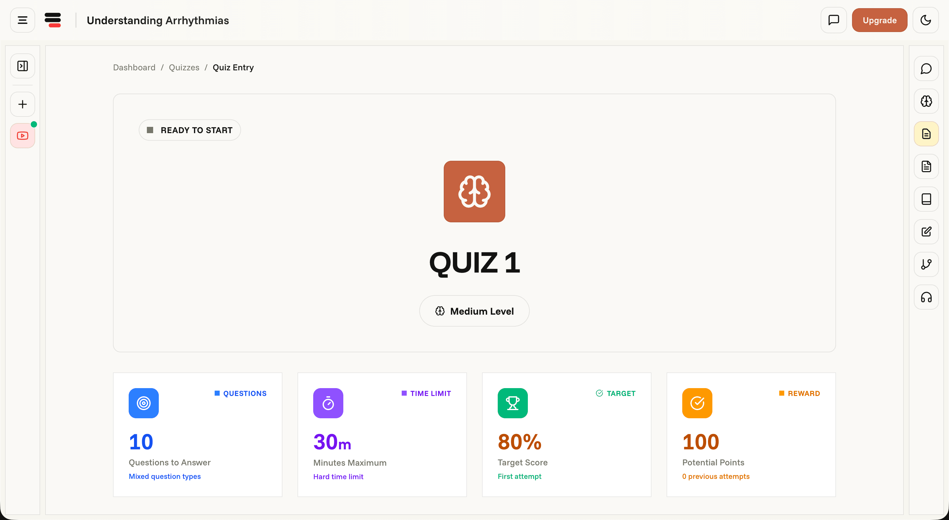 NoteTube AI-generated quiz with multiple choice questions