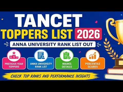 TANCET Rank List 2026 vs 2025: Toppers, Community-Wise Rank, Percentile Trends & Cutoffs... #mba#mca